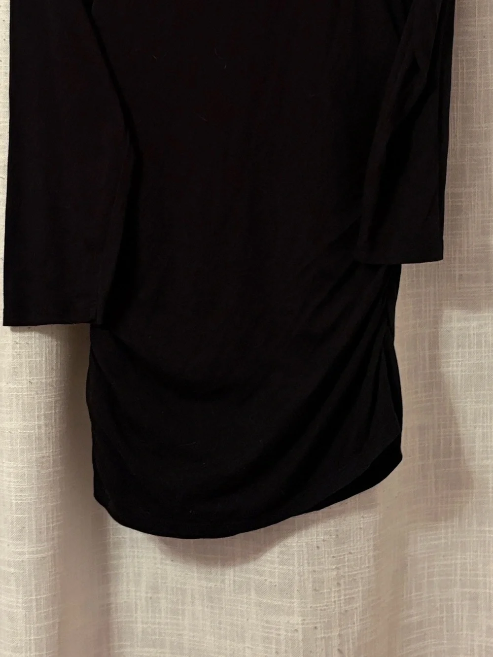 Michael Kors Black Side Zipper Ruched Blouse